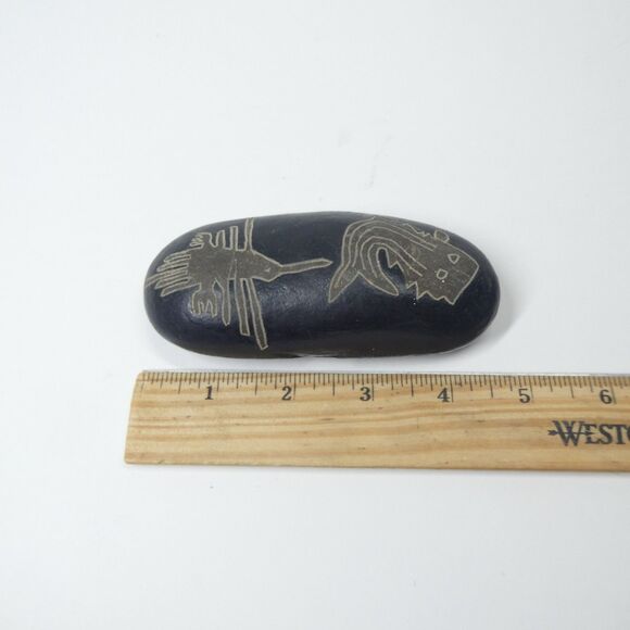 Nazca Line Drawing Stone Bird & Fish Peruvian - Picture 7 of 8